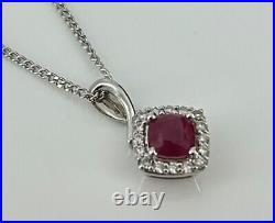 9ct Ruby and Diamond Necklace