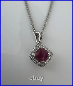 9ct Ruby and Diamond Necklace