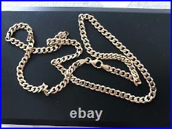 9ct SOLID GOLD 18 INCH CHAIN, GOLD CURB CHAIN NECKLACE 11.6 GRAMS