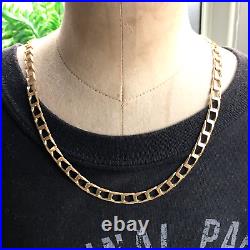 9ct SOLID GOLD CURB CHAIN 20 3/4 MEN'S 25.4g GORGEOUS