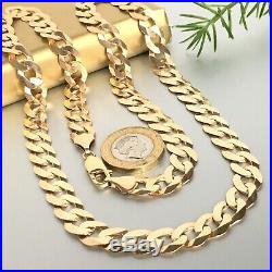 9ct SOLID ROSE GOLD MENS WIDE LINK CURB CHAIN 24 3/4 LONG NECKLACE 41.4g