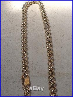 9ct Solid Gold Belcher Chain. 65.3 Grams, 22 NEW