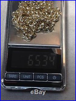 9ct Solid Gold Belcher Chain. 65.3 Grams, 22 NEW