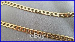 9ct Solid Gold Curb Chain 20 inches long and wide links. Hallmarked. 16.5 grams