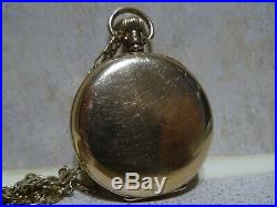 9ct Solid Gold Dennison Pocket Watch With 9ct Solid Gold Chain