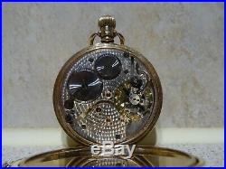 9ct Solid Gold Dennison Pocket Watch With 9ct Solid Gold Chain