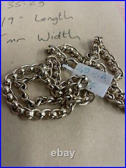 9ct Solid Gold Rollerball Chain 35.2g Fully Hallmarked