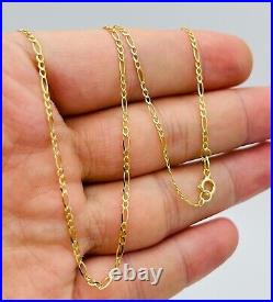 9ct Solid Yellow Gold 2mm Figaro Link Chain Necklace 16 18 20 22 24 New