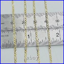 9ct Solid Yellow Gold 2mm Figaro Link Chain Necklace 16 18 20 22 24 New