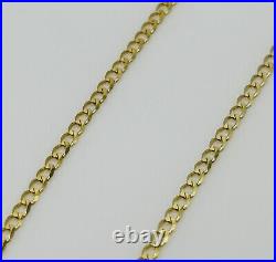 9ct Solid Yellow Gold 2mm Flat Curb Link Chain Necklace 16 18 20 22 24 New