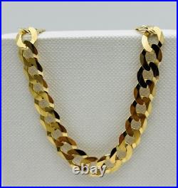 9ct Solid Yellow Gold 6mm Curb Link Chain Mens Heavy Necklace 20 inch New 15gram