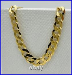 9ct Solid Yellow Gold 6mm Curb Link Chain Mens Heavy Necklace 20 inch New 15gram