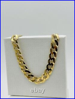 9ct Solid Yellow Gold 6mm Curb Link Chain Mens Heavy Necklace 20 inch New 15gram