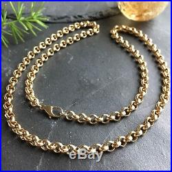 9ct Solid Yellow Gold BELCHER LINK Chain 5mm Necklace 37.17 g Length 20 3/4