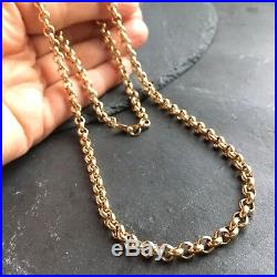 9ct Solid Yellow Gold BELCHER LINK Chain 5mm Necklace 37.17 g Length 20 3/4