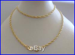 9ct Solid Yellow Gold Braided Rope Chain Necklace 45cm's 18 Inches N13