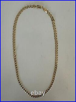 9ct Solid Yellow Gold Curb Chain 18 Inches 10 Grams Hallmarked