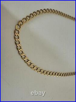 9ct Solid Yellow Gold Curb Chain 18 Inches 10 Grams Hallmarked