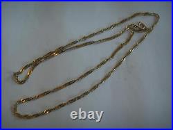 9ct YELLOW GOLD 20 TWISTED CURB LINK NECKLACE 3.7g 1980s
