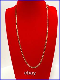9ct YELLOW GOLD FIGARO CHAIN NECKLACE 18 approx 3.45g
