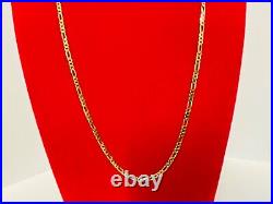 9ct YELLOW GOLD FIGARO CHAIN NECKLACE 18 approx 3.45g