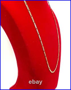 9ct YELLOW GOLD FIGARO CHAIN NECKLACE 18 approx 3.45g