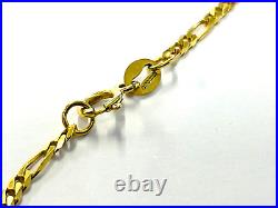 9ct YELLOW GOLD FIGARO CHAIN NECKLACE 18 approx 3.45g