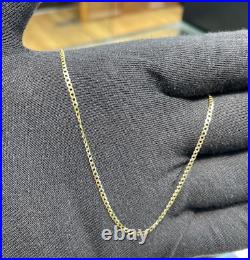 9ct Yellow Gold 1.5mm Flat Curb Link Chain Necklace 16 18 20 22 24 New