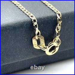 9ct Yellow Gold 1.5mm Flat Curb Link Chain Necklace 16 18 20 22 24 New