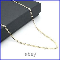 9ct Yellow Gold 1.5mm Flat Curb Link Chain Necklace 16 18 20 22 24 New