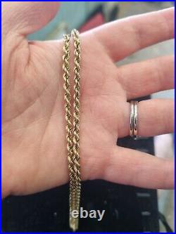 9ct Yellow Gold 16 Rope Chain