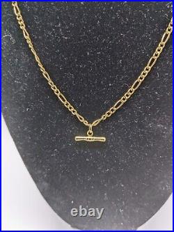 9ct Yellow Gold 18 Figaro T-Bar Chain