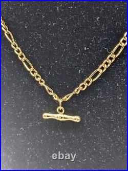 9ct Yellow Gold 18 Figaro T-Bar Chain