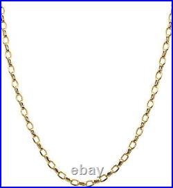 9ct Yellow Gold 18 inch Oval Belcher Chain Necklace 2.75mm Width