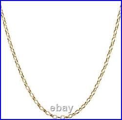 9ct Yellow Gold 18 inch Oval Belcher Chain Necklace 2mm Width