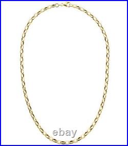 9ct Yellow Gold 18 inch Oval Belcher Chain Necklace 3.5mm Width