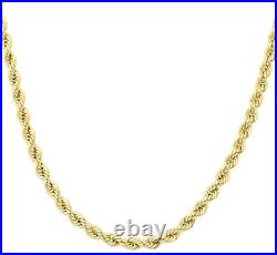 9ct Yellow Gold 18 inch Rope Chain 3.5mm Width UK Hallmarked