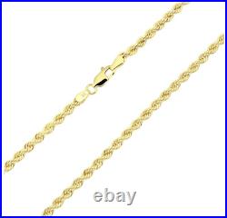 9ct Yellow Gold 18 inch Rope Chain 3.5mm Width UK Hallmarked
