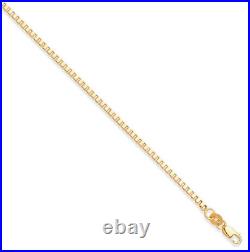 9ct Yellow Gold 2.1mm Box Venetian Link 20 / 50cm Chain (0585)