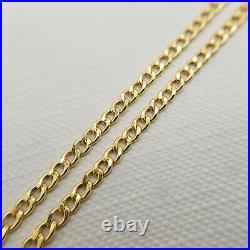 9ct Yellow Gold 2.2mm Curb Chain Necklace 18 20 22 inch Men's Women's