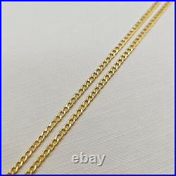 9ct Yellow Gold 2.2mm Curb Chain Necklace 18 20 22 inch Men's Women's