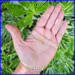 9ct Yellow Gold 2.2mm Curb Chain Necklace 18 20 22 inch Men's Women's