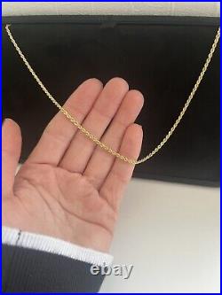 9ct Yellow Gold 20 Inch Fine Rope Chain
