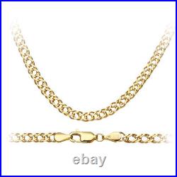 9ct Yellow Gold 20 inch Double Curb Chain Necklace 3.5mm UK Hallmarked