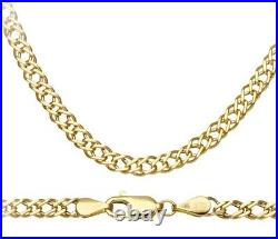 9ct Yellow Gold 20 inch Double Link Curb Chain / Necklace UK Hallmarked