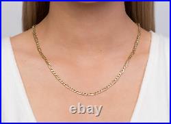 9ct Yellow Gold 20 inch Figaro Chain Necklace 2.5mm Width UK Hallmarked Curb