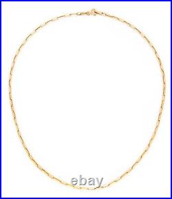 9ct Yellow Gold 22 inch Paperclip Chain Oval 2mm Link UK Hallmarked