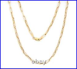 9ct Yellow Gold 22 inch Paperclip Chain Oval 3mm Link UK Hallmarked