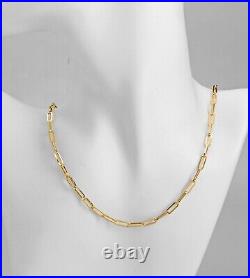 9ct Yellow Gold 22 inch Paperclip Chain Oval 3mm Link UK Hallmarked