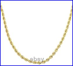 9ct Yellow Gold 22 inch Rope Chain 3mm Width UK Hallmarked